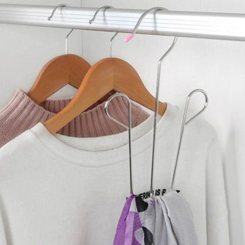 Heavy Duty Stainless Steel Hanging Shoe Rack With Double Nonslip Hooks To Keep Your Kicks Secure And Tidy hanging clothes with unique hook design