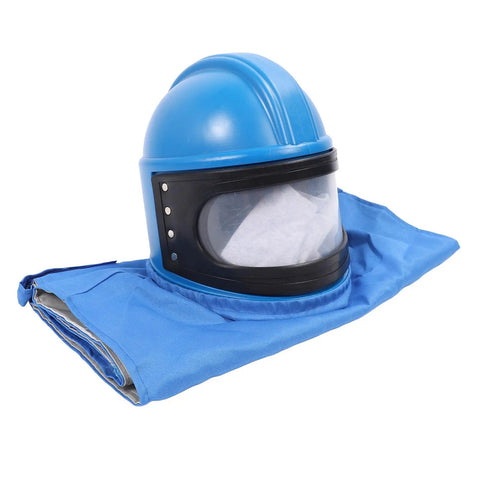 Sandblasting Helmet With Air Supply For Safe Spray Work Durable ABS Hood With Double Lens Protection Clear View Safety Gear