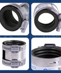 Shielded Transition Coupling For 1-1/2 Inch Tubular To 2 Inch Cast Iron Plastic Or Steel Pipes, Heavy Duty, Rigid Joints, Wide Range Of Pipe Connections, stainless steel