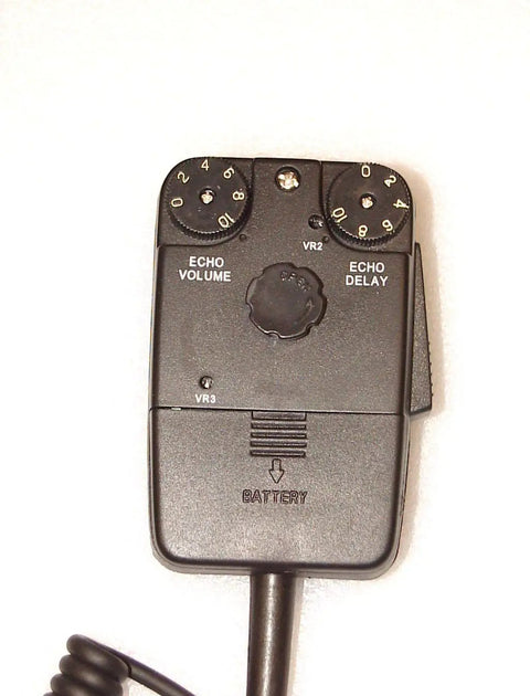 Tornado Echo Mic For CB And Ham Radios With 4 Pin Plug Delay And Reverb Talkback Battery Powered 9V Works With Cobra Uniden Galaxy Connex Superstar CB Radios, front view showing controls