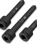 Built Tough CrV Steel Three Quarter Inch Drive Impact Extension Bar Set with 4, 6, and 10 Inch Bars for Tight Spaces