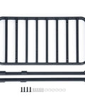Heavy Duty Aluminum Roof And Luggage Rack Compatible With 1/10 Scale Rc Crawler Trx4 Bronco parts layout with screws and plates.