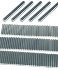 Heavy Duty 304 Stainless Steel Dowel Pins 2Mm X 18Mm Precision Ground Metal Shelf Pegs 110 Pack arranged in rows.