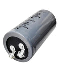 CD60 Motor Starting Capacitor 200MFD 200UF 125VAC Heavy Duty Start Capacitor for Reliable Motor Kickstart High Performance 200UF Replacement Ideal for AC Motors and Equipment Upgrades with Long Service Life and Quick Install for Easy Field Replacement, gray cylindrical capacitor with screw terminals