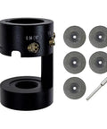 Badass Aluminum Tungsten Electrode Sharpener Featuring Cut Off Slot Cruises Through TIG Welding Prep Sweet And Fast While Including five heavy duty grinding discs for standard rotary tools.