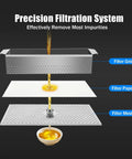 Commercial 14.5 Gallon Mobile Fryer Oil Filter System showing precision filtration components for effective oil cleaning.