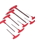 Premium S2 Steel Hex Key Set With T Handle Tools For Automotive Repair And Machinery Maintenance, Featuring Rust Coating And Durable Metric Wrench Kit That Slays Any Tight Bolt Job, red T-handle hex keys