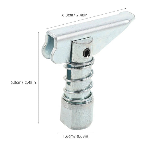 Rock Solid 3 Piece Heavy Duty Forklift Positioning Pin Kit For 3 Ton Mast Carriage; zinc-coated locking pin, 6.3cm size, spring-loaded.