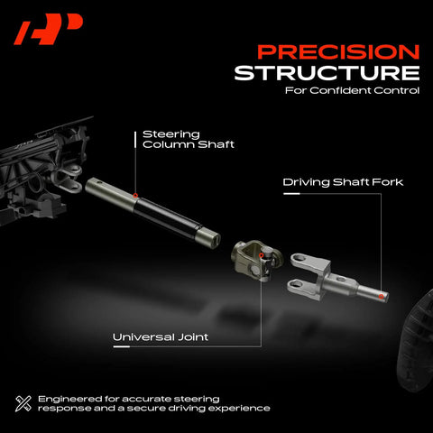 Perform A No Sweat Swap With This Direct Fit Intermediate Steering Shaft Compatible With Buick LeSabre Cadillac DeVille And Pontiac Bonneville Straightforward Replacement For Part 425154. Components showing precision structure including steering column shaft, universal joint, and driving shaft fork.