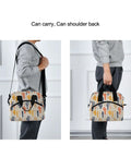 Person carrying Desert Cacti Insulated Lunch Cooler Bag 10L Leakproof Portable Lunch Box with shoulder strap and handles