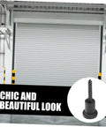 Sliding Barn Door Track Spacers Kit With Breezy Install Aesthetic Wall Mount Hardware and screw detail, industrial setting.