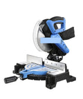 2600W Belt Driven Aluminum Wood Cutting Saw With 45 Degree Bevel 255mm Blade 3900 RPM Workhorse Multi Purpose Profile Cutting Power Tool For Durable Precision Woodworking, blue miter saw