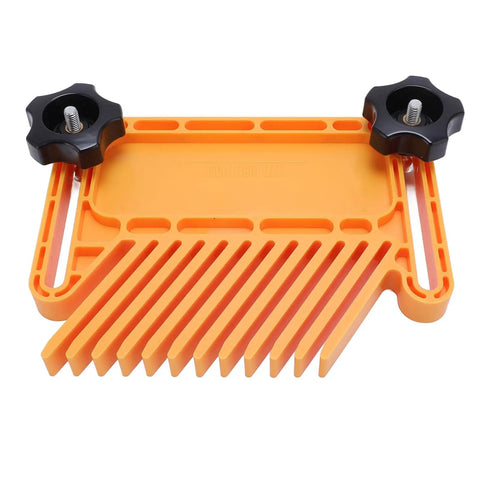 Heavy Duty Vertical Featherboard For Table Saw And Band Saw, 6.5x5.1 inches, orange ABS nylon, designed to secure lumber and prevent kickback.