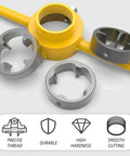 Meanlin 2Pcs Pipe Threader Kit With Npt Die Set For Plumbing Work, featuring yellow handle and three alloy dies for precise threading.