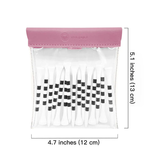 Golf Tee Pouch Organizer With Clip And Transparent Squeeze Top Pocket, Water Resistant PU Leather, holds tees, 4.7x5.1 inches