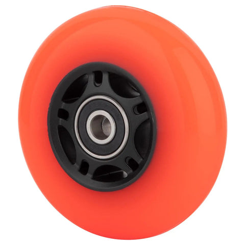 High Performance Inline Skate Wheels 4 Pack With ABEC 9 Bearings And Floating Spacers For Skates 80mm Orange wheel close-up