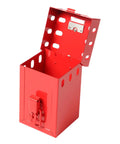 Heavy Duty Industrial Lockout Lock Box Featuring Grab And Go Group Safety Stash For Tags And Hasps Secure On Site Padlock Storage with opened lid