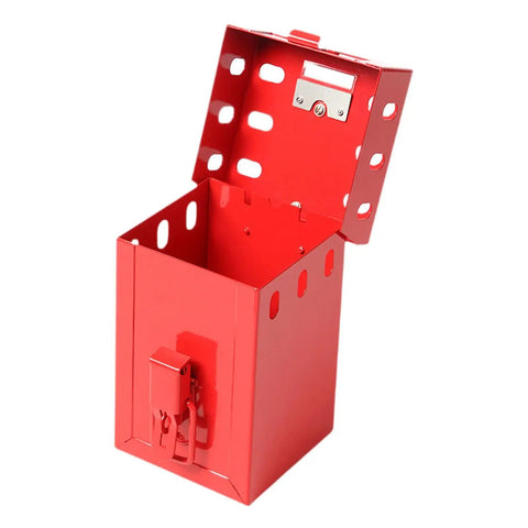 Heavy Duty Industrial Lockout Lock Box Featuring Grab And Go Group Safety Stash For Tags And Hasps Secure On Site Padlock Storage with opened lid