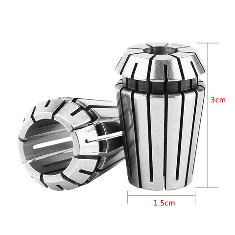 Pro Grade 10 Piece ER20 Collet Set For CNC Milling Lathe Engraving Tools Heavy Duty 65Mn Spring Steel, close-up of two collets