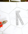 Hidden Seven-Way Hinges 4 Pack Stainless Steel With Smooth Operation Thickened Design on white tile background with tools