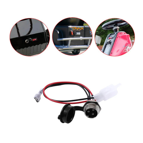 3 Pin 3 Wire Charger Port Replacement For Razor Crazy Cart XL DLX Shift Ground Force Drifter Go Kart Dune Buggy E325 E300 E200 E175 E100 Kids Electric Scooter And E Scooter Charging Parts