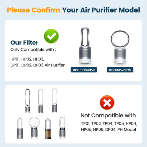 Two Pack Air Purifier Filter Replacements For HP01 HP02 And DP01 Desk Purifiers Compatible With Hot Cool Link Series Replacement Part