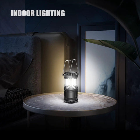 Ultra Bright 350 Lumen LED Camping Lanterns Pack Of 4 Battery Powered Waterproof on a table for indoor lighting
