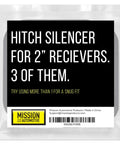 Package of 2 Inch Hitch Silencer Pads Pack Of 3 For Noise And Rattle Reduction In 2 Inch Hitch Receivers.