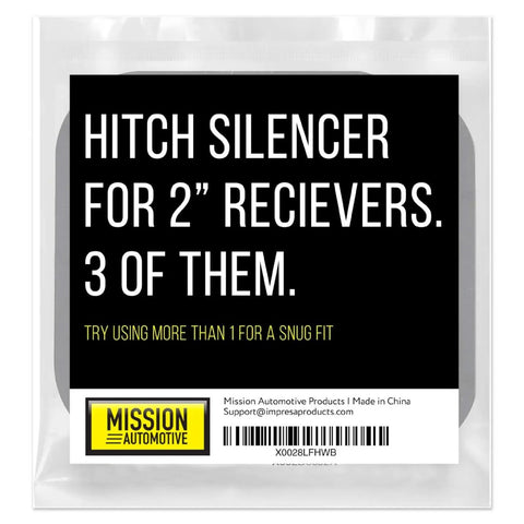 Package of 2 Inch Hitch Silencer Pads Pack Of 3 For Noise And Rattle Reduction In 2 Inch Hitch Receivers.