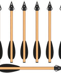 Aluminum Crossbow Bolts For Pistol Crossbows 6.3 Inch Shafts With Sharp Broadhead Tips, six gold arrows with black fletching