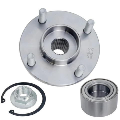 Front Wheel Bearing Hub Assembly For Ford Focus 2000 To 2011 Ready To Install With Four Bolts Four Lug And ABS Encoder