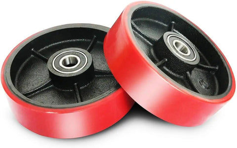 Rolling Smooth Polyurethane Steering Wheels 7 Inch By 2 Inch Hub For Pallet Jack Replacement With Sealed Precision Bearings Built Tough For Heavy Industry Daily Grind Pair