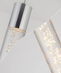 Close-up of Modern Led Pendant Lights 3 Pack For Kitchen Island Dimmable 5Cct Switchable Color Tone Ceiling Lamp with bubbles in glass