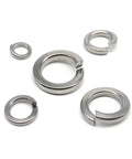 Assorted 304 Stainless Steel Spring Lock Washers With Elastic Gasket Ring Silver Finish
