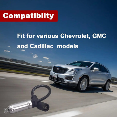 Spark Plug Wire Kit 19431551 Compatible With Cadillac Chevrolet GMC Models shown with car on a road
