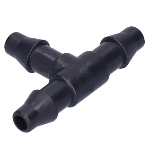 Drip Irrigation Tee Connectors Kit For 4/7 Inch Hose, durable plastic tee connector close-up view