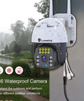 5MP PTZ Outdoor Security Camera With Humanoid Detection mounted in rain showcasing waterproof design