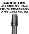 Carbon steel tap from the Three Piece NPT Pipe Tap Set For Plumbing One Inch One And A Quarter Inch And One And A Half Inch