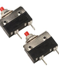 Straight Up No Sweat Push Button Circuit Breaker Switch 2.5A To 5A with tactile red reset button and compact design.