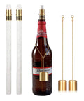 Outdoor Wine Bottle Torch Kit Two Pack With Long Life Wicks Brass Wick Holders And Caps Ready To Add Your Bottle For Easy Patio Lighting