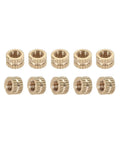 100 Pack Knurled Brass M4 Insert Nuts For Plastic Shells, 4 Mm Thread, 6 Mm Outer Diameter, anti corrosion, arranged in two rows