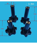 Super Tough M8 Plastic Screw Nuts Black Soft Serve Ice Cream Machine Replacement Parts Quick Snap Install Fits Like A Dream Heavy Duty Pack Of Four, showing four threaded fasteners.