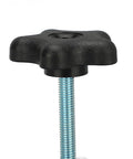 Solid Woodworking T Slot Clamps 2 Pack Heavy Duty Aluminum T Handle Quick Release knob with threaded metal shaft.