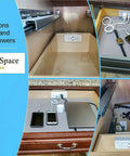 In Drawer Outlet With Cord Management Arm And USB A Ports Two 15 Amp Outlets Fits Narrow And Shallow Drawers shown in use
