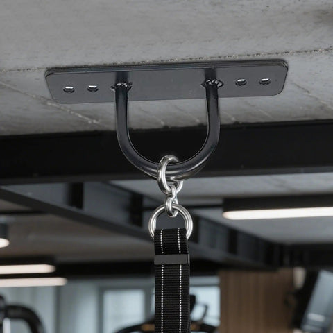 Heavy Duty Dope Battle Rope Bracket Wall And Ceiling Mount For Gym Training And Home Workout Stations Vibration Reduction Design Solid Metal Frame Perfect For Garage Studio Apartment Outdoor Backyard And Yoga