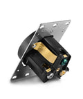 Built Like A Tank UL Listed NEMA 10 50R Receptacle 50 Amp 125 250V Heavy Duty Female Plug showing black outlet back wiring.