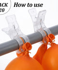 Clear 3.5 Inch Spring Clamps, Your Go-To Heavy Duty Transparent Clips for Balloon Arches, Backdrops, Party Decor, 20 Pack in Use