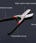 Heavy Duty Tin Snips For Straight Metal Sheet Cutting And Wire Cutting Ten And A Half Inch Metal Shears Built From CRV Steel shown on black surface