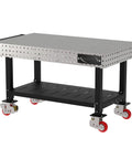 Precision Laser Cut Welding Fixture Table 60 X 36 Inches heavy duty rolling workbench with storage shelf and smooth roll casters