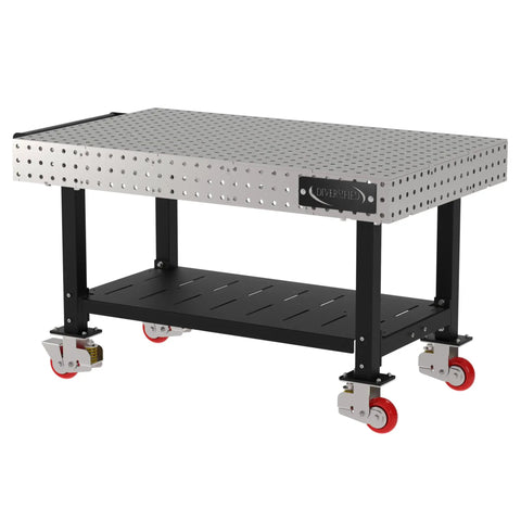 Precision Laser Cut Welding Fixture Table 60 X 36 Inches heavy duty rolling workbench with storage shelf and smooth roll casters